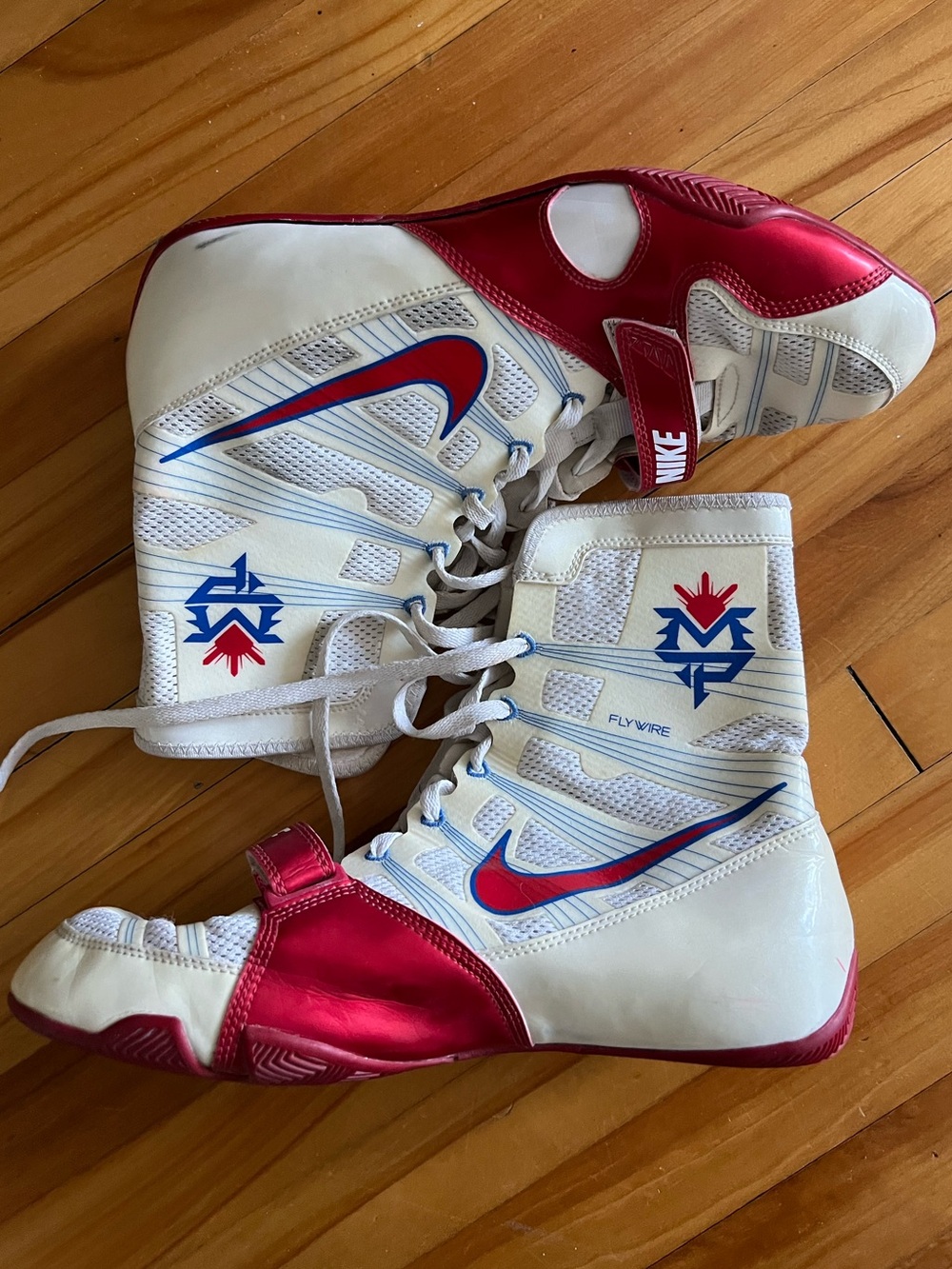 Nike HyperKO PE Manny Pacquiao Boxing Shoes Men's 11 White Red 477872-164 2012
